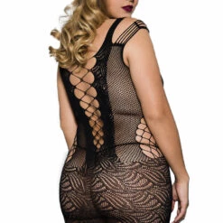 Music Legs Black Shredded Straps Bodystocking Dress