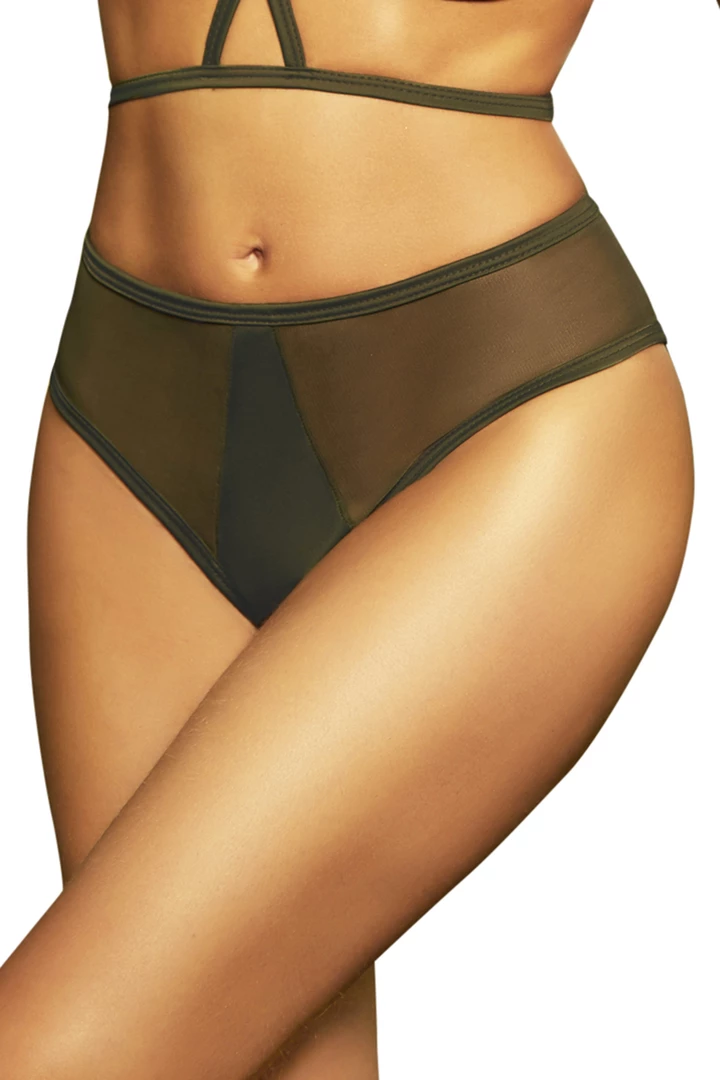 Seven Til Midnight Laura Olive High Waist Bikini Bottoms 1 Seven Til Midnight Laura Olive High Waist Bikini Bottoms