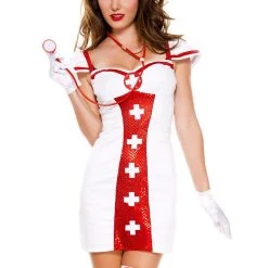 Music Legs Sexy Halloween Costumes Bedside Beauty Nurse Costume