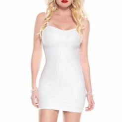 Music Legs Wet Look Spaghetti Strap Dress