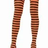 Leg Avenue Black And Orange Striped Pantyhose Hosiery
