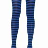 Leg Avenue Black And Blue Striped Pantyhose