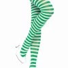 Leg Avenue Hosiery White And Kelly Green Striped Pantyhose