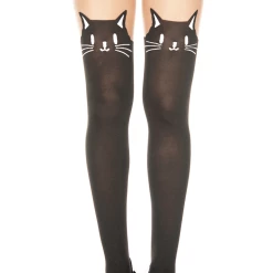 Music Legs Kitty Face Pantyhose Hosiery