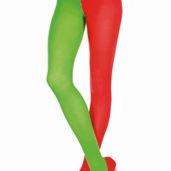Music Legs Red And Green Jester Tights