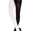 Music Legs Black And White Opaque Jester Pantyhose Hosiery