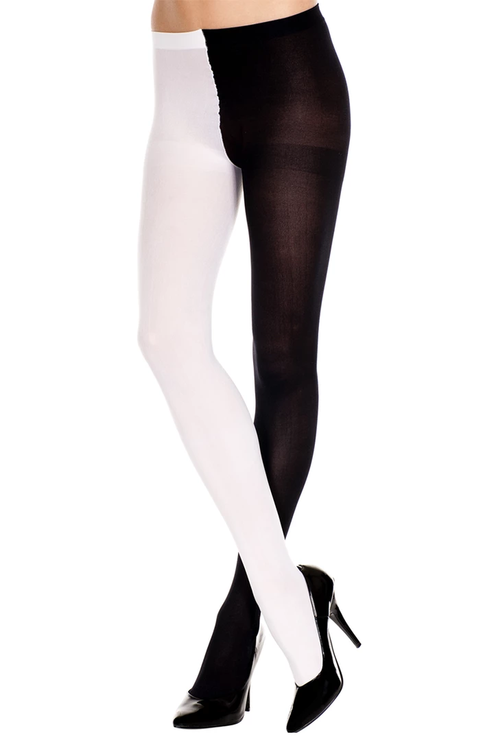 Music Legs Black And White Opaque Jester Pantyhose Hosiery 1 Music Legs Black And White Opaque Jester Pantyhose Hosiery