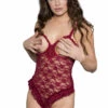 Music Legs Burgundy Cupless & Assless Ruffle Teddy