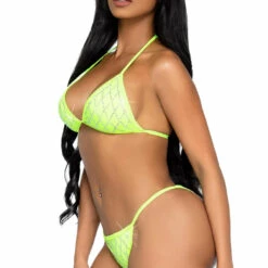 Leg Avenue Domino Lime Rhinestone Bikini Set Bra Sets 5 Leg Avenue Domino Lime Rhinestone Bikini Set Bra Sets