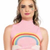 Leg Avenue Rainbow Mesh Crop Top