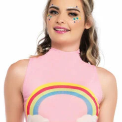 Leg Avenue Rainbow Mesh Crop Top