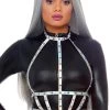 Leg Avenue Accessories Iridescent Studded Vinyl Body Harness