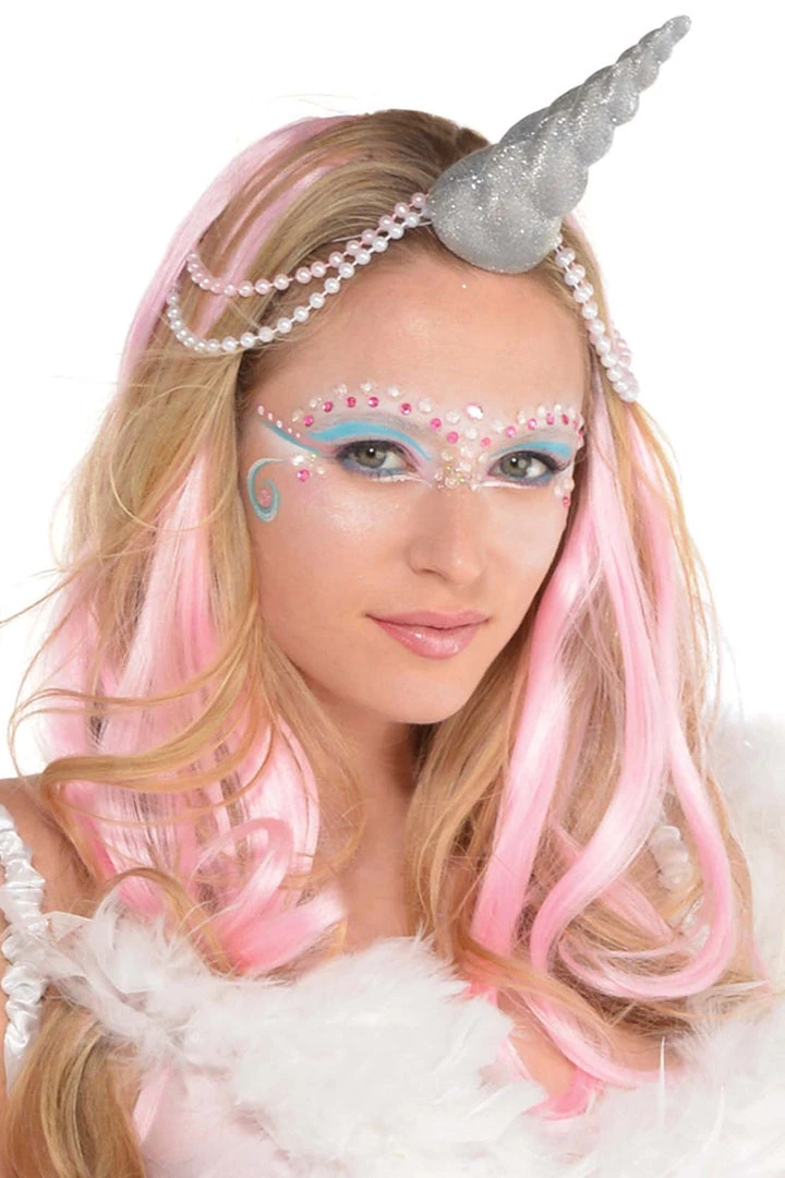 AMSCAN Silver Glitter Unicorn Horn Costume Accessory 1 AMSCAN Silver Glitter Unicorn Horn Costume Accessory