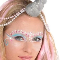 AMSCAN Silver Glitter Unicorn Horn Costume Accessory 5 AMSCAN Silver Glitter Unicorn Horn Costume Accessory