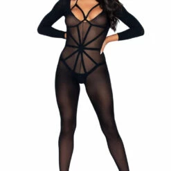 Leg Avenue Two Piece Black Harness Teddy Overlay Bodystocking 9 Leg Avenue Two Piece Black Harness Teddy Overlay Bodystocking