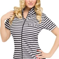 Fun World Prisoner Stripe Shirt And Cap
