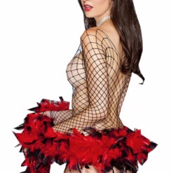 Music Legs Long Sleeve Diamond Net Cami & Thong Lingerie