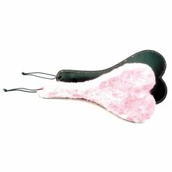 Entrenue Spank-Her Pink Plush And Black Leather Paddle