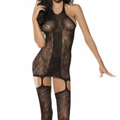 BL Brands Floral Lace Garter Dress Body Stocking