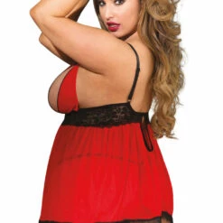 Shirley Of Hollywood Red Split Cup Mesh Babydoll & Panty 11 Shirley Of Hollywood Red Split Cup Mesh Babydoll & Panty