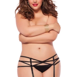 Seven Til Midnight Plus Size Black Web Garter Belt