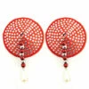 Entrenue Bijoux De Nip Round Red Crystal Pasties W- Facet Beads