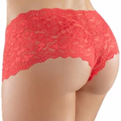 Allure Apple Cheeks Red Crotchless Boyshorts