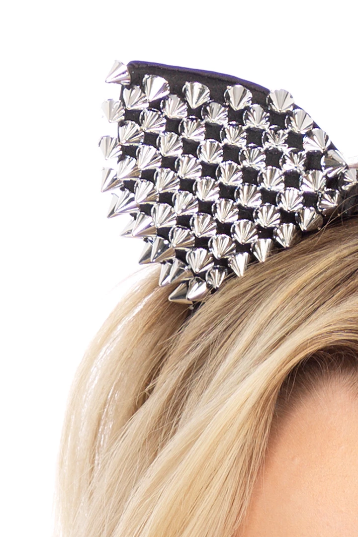 Leg Avenue Silver Studded Cat Ears Costume Accessory Accessories 2 Leg Avenue Silver Studded Cat Ears Costume Accessory Accessories