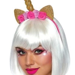 Leg Avenue Hats Glittering Gold Unicorn Headpiece