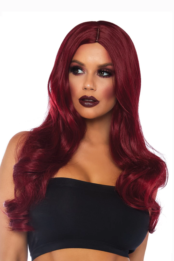 3WISHES Long Wavy Burgundy Wig 1 3WISHES Long Wavy Burgundy Wig
