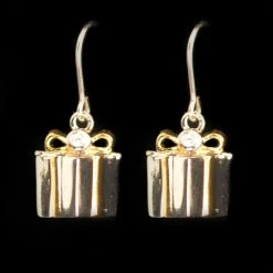 3WISHES Metal Gift Box Earrings