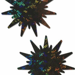Pastease Shattered Glass Disco Black Sunburst Nipple Pasties