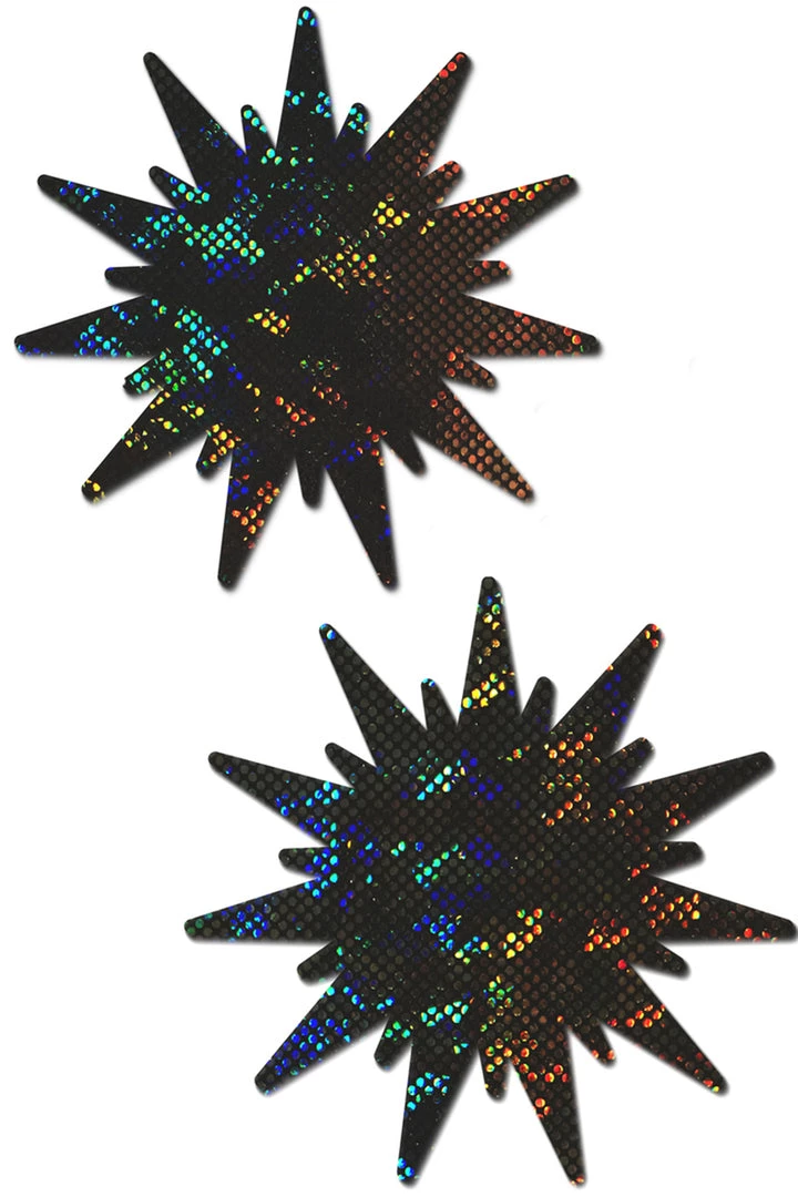Pastease Shattered Glass Disco Black Sunburst Nipple Pasties 1 Pastease Shattered Glass Disco Black Sunburst Nipple Pasties