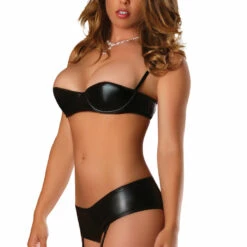 Magic Silk Liquid Onyx Shelf Bra & Garter Panty Set