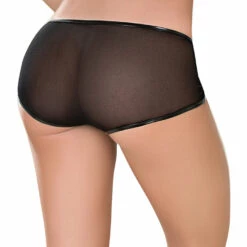 Magic Silk Raven Black Mesh Booty Shorts