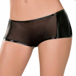 Magic Silk Raven Black Mesh Booty Shorts