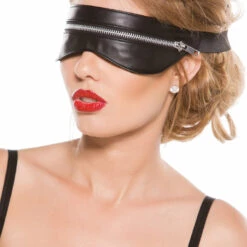 Allure Lingerie Faux Leather Zipper Mask