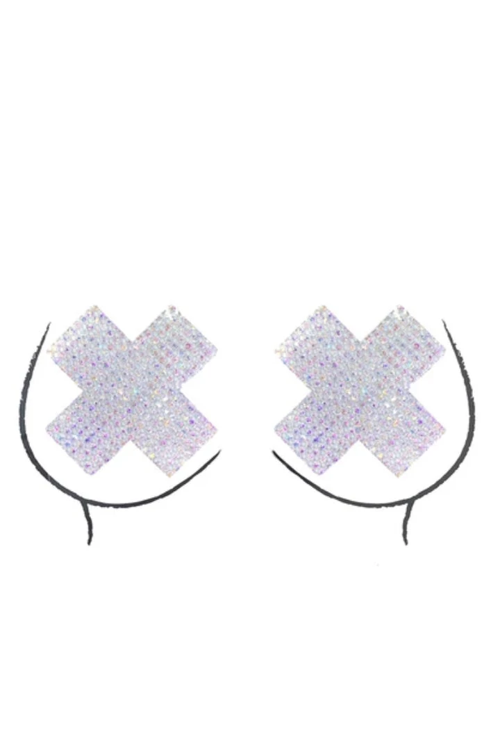 NevaNude Super Bling Rhinestone Double X Pasties 1 NevaNude Super Bling Rhinestone Double X Pasties
