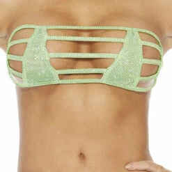 BodyShotz Music Festival Wear Green Strapless Micro Bandeau Top