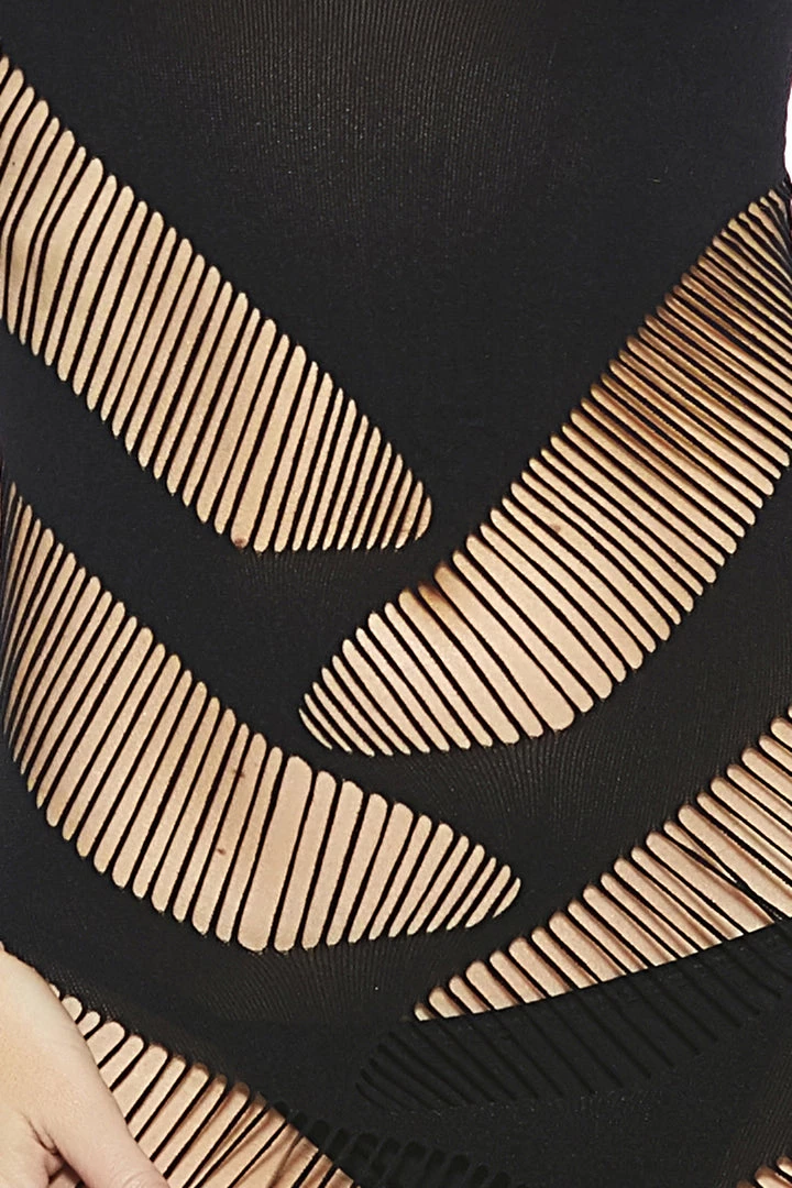 Popsi Lingerie Black Opaque Body Stocking Dress 4 Popsi Lingerie Black Opaque Body Stocking Dress