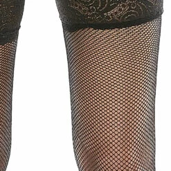 Popsi Wide Lace Garter Belt & Fishnet Thigh Highs Lingerie