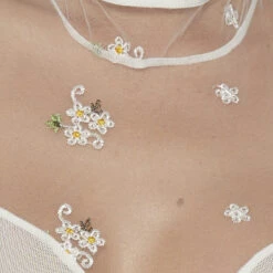 Popsi Spring Flowers White Mesh Bra & Panty Set 7 Popsi Spring Flowers White Mesh Bra & Panty Set