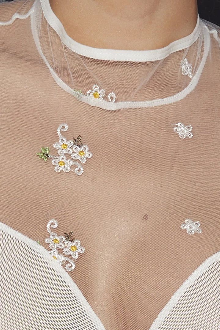 Popsi Spring Flowers White Mesh Bra & Panty Set 4 Popsi Spring Flowers White Mesh Bra & Panty Set