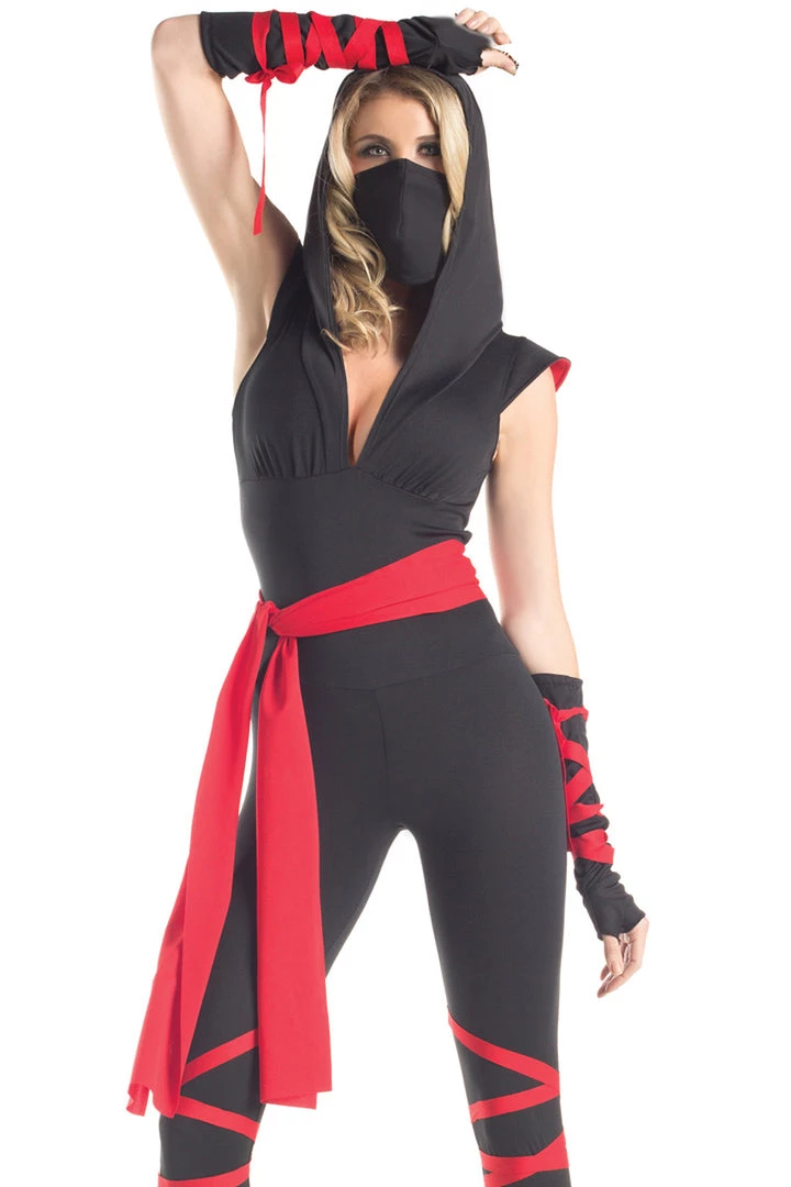 Be Wicked Women's Red Ninja Costume 1 Be Wicked Women's Red Ninja Costume