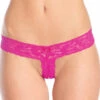 Be Wicked Plus Size Hot Pink Crotchless Lace Thong