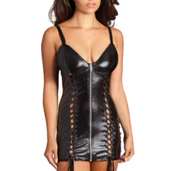 Be Wicked Esme Faux Leather Lace-up Dress Lingerie