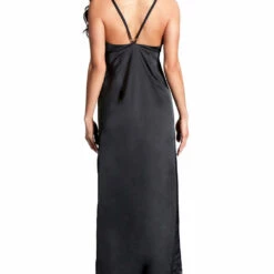 Be Wicked Black Flutter High Slit Maxi Dress Lingerie