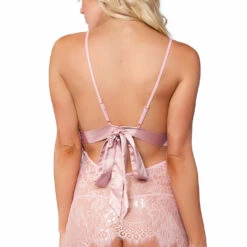 Be Wicked Rosé All Day Pink Eyelash Lace Chemise Lingerie