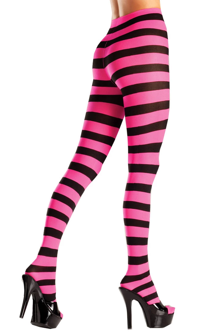 Be Wicked Black And Pink Wide Striped Pantyhose Hosiery 1 Be Wicked Black And Pink Wide Striped Pantyhose Hosiery