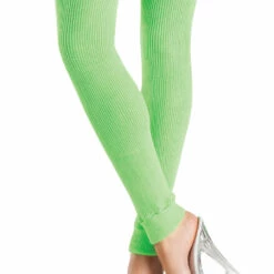 Be Wicked Lingerie Neon Green Acrylic Thigh High Leg Warmers